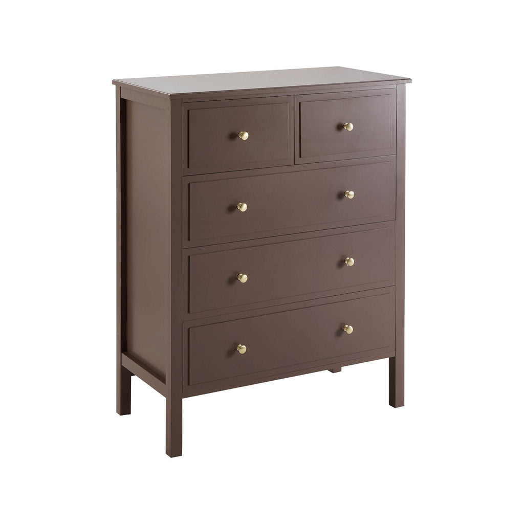 Dusklia - Carolina 5 Drawer Chest - Mocha
