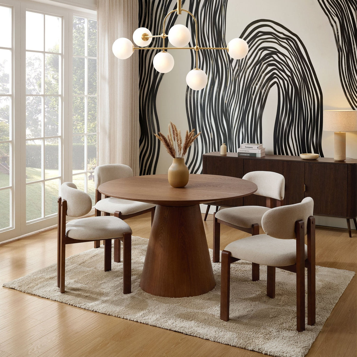 Dusklia - Cassie 4-6 Seater Dining Table - Mid Wood