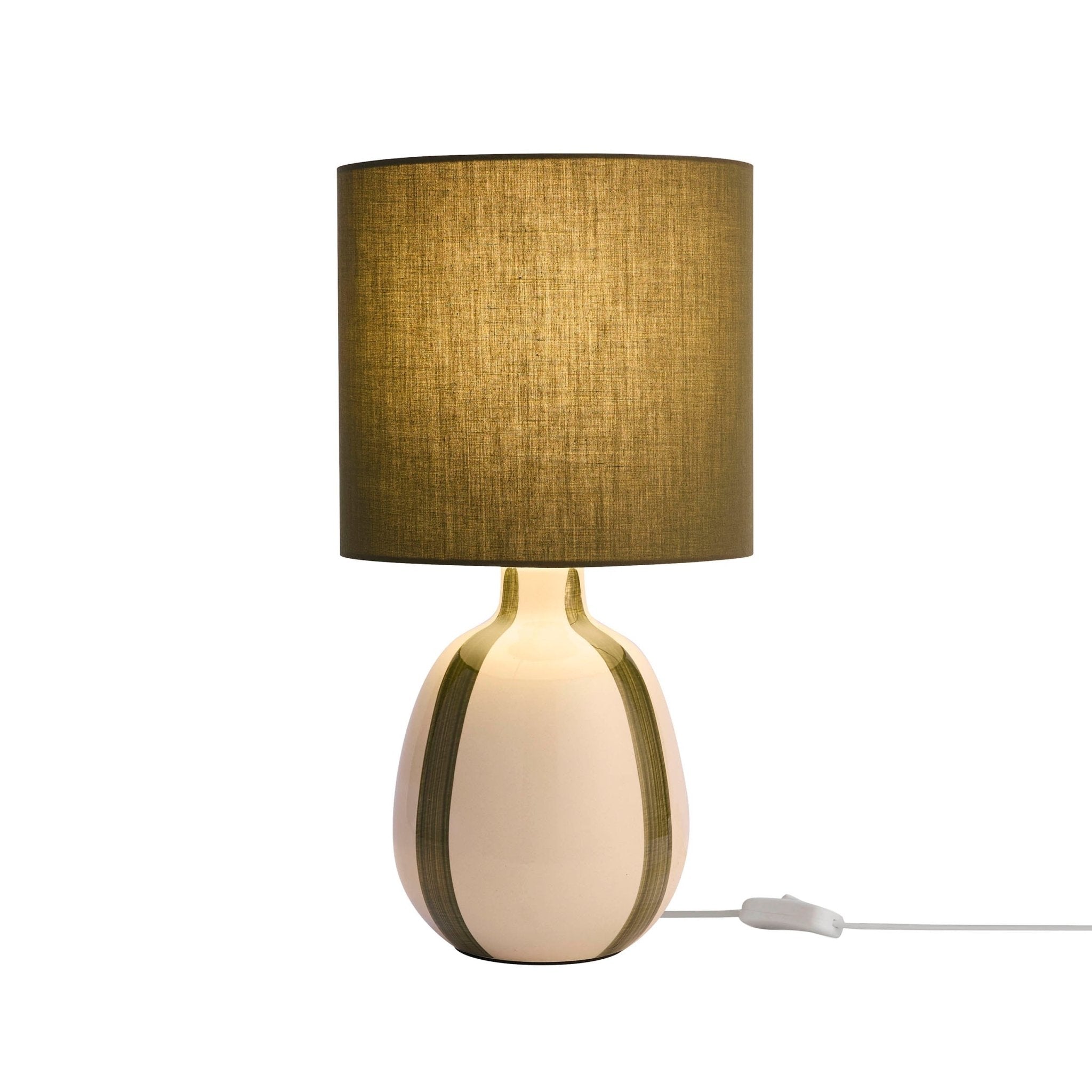 Dusklia - Cassie Striped Table Lamp - Cream/Green