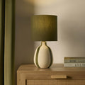 Dusklia - Cassie Striped Table Lamp - Cream/Green