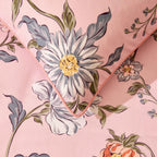 Dusklia - Celeste 300 Thread Count 100% Cotton Floral Duvet Cover & Pillowcase Set - Pink
