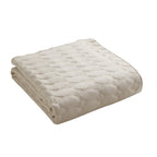 Dusklia - Charlotte Geometric Embroidered Bedspread 2.5m x 2.6m - Natural