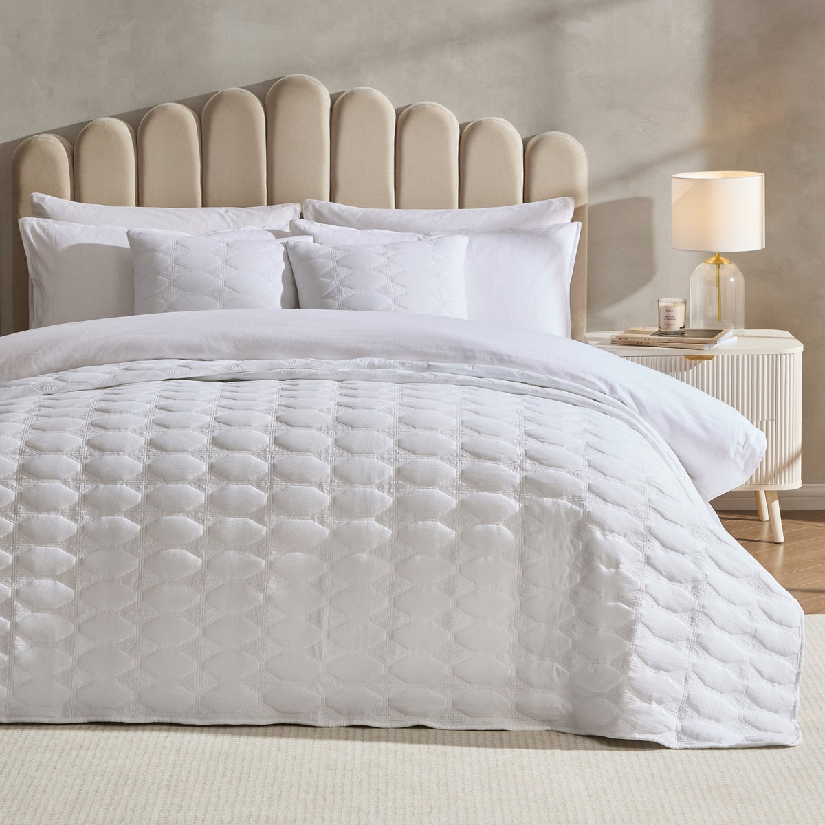 Dusklia - Linen Cotton Blend Duvet Cover - Chalk White