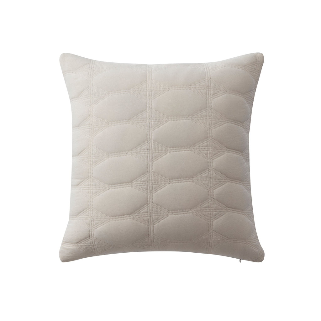 Dusklia - Charlotte Geometric Embroidered Cushion Cover - Natural