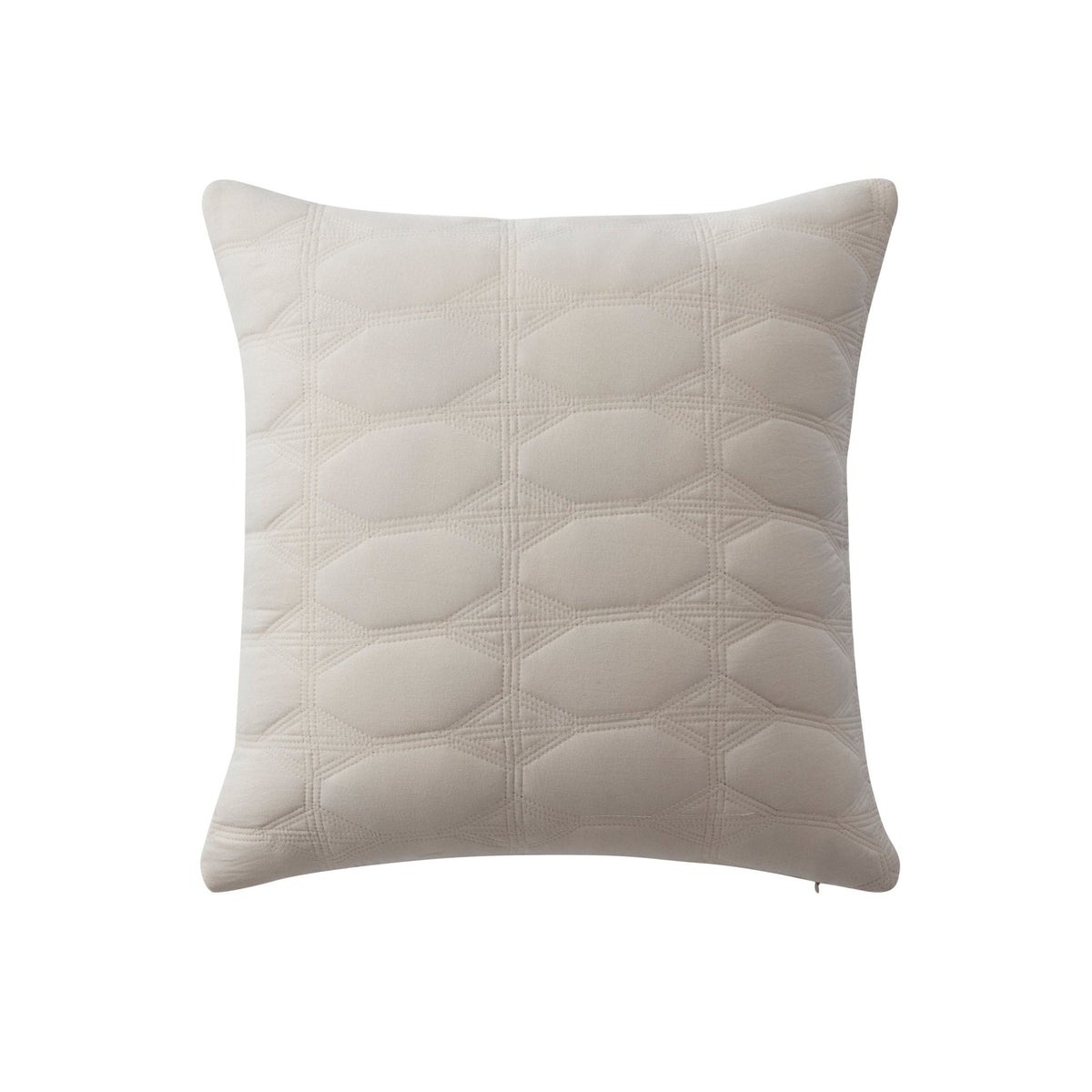 Dusklia - Charlotte Geometric Embroidered Cushion Cover - Natural