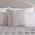 Dusklia - Charlotte Geometric Embroidered Cushion Cover - Pebble Grey