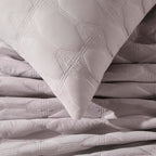 Dusklia - Charlotte Geometric Embroidered Cushion Cover - Pebble Grey