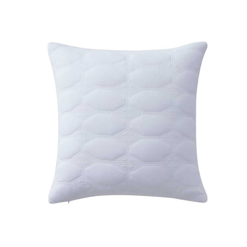 Dusklia - Charlotte Geometric Embroidered Cushion Cover - White