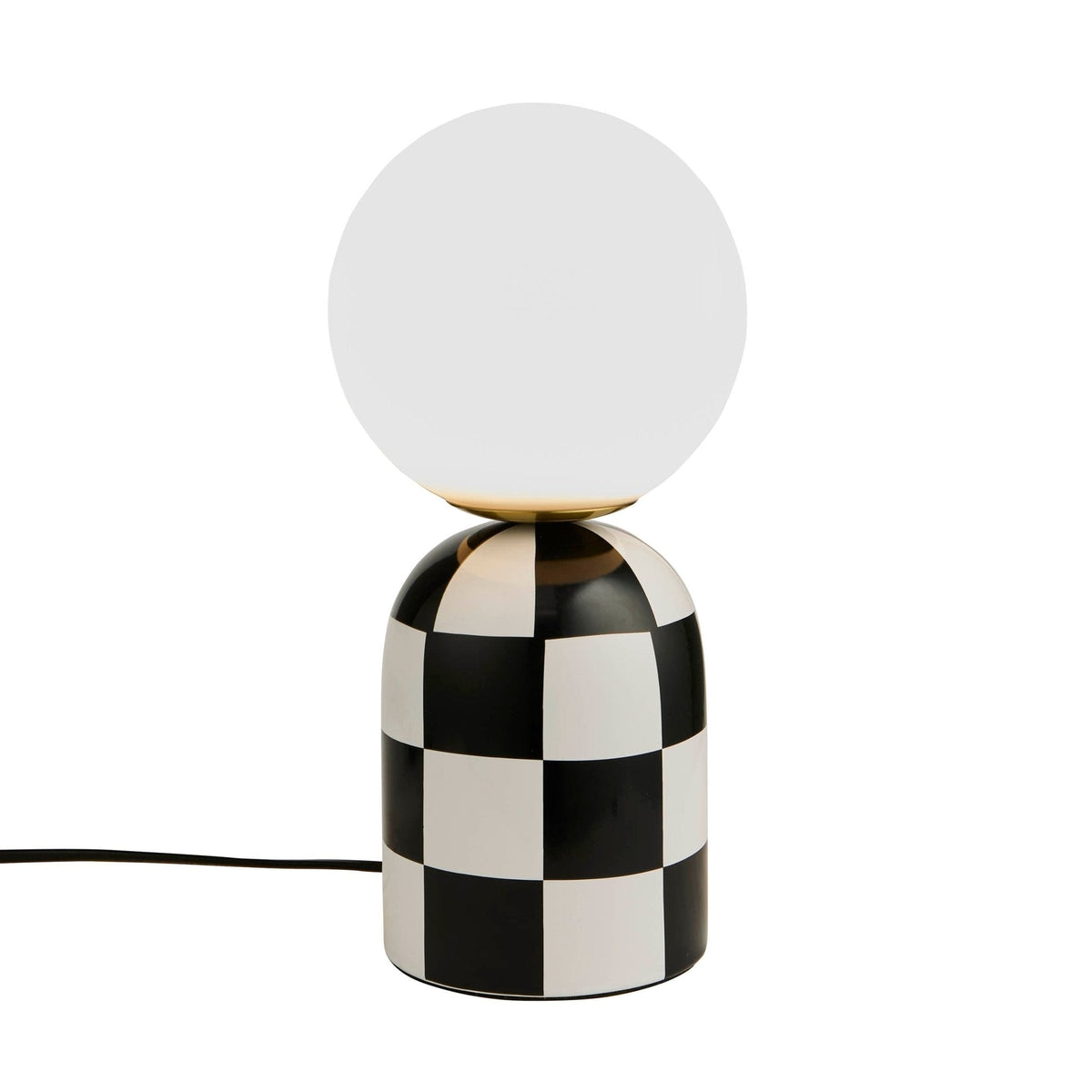 Dusklia - Checkerboard Cement Table Lamp - Black