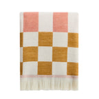 Dusklia - Checkerboard Throw - Pink/ Yellow
