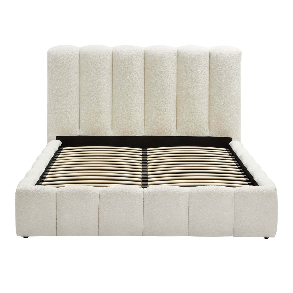 Dusklia - Cheshire Boucle Ottoman Storage Bed - Off White