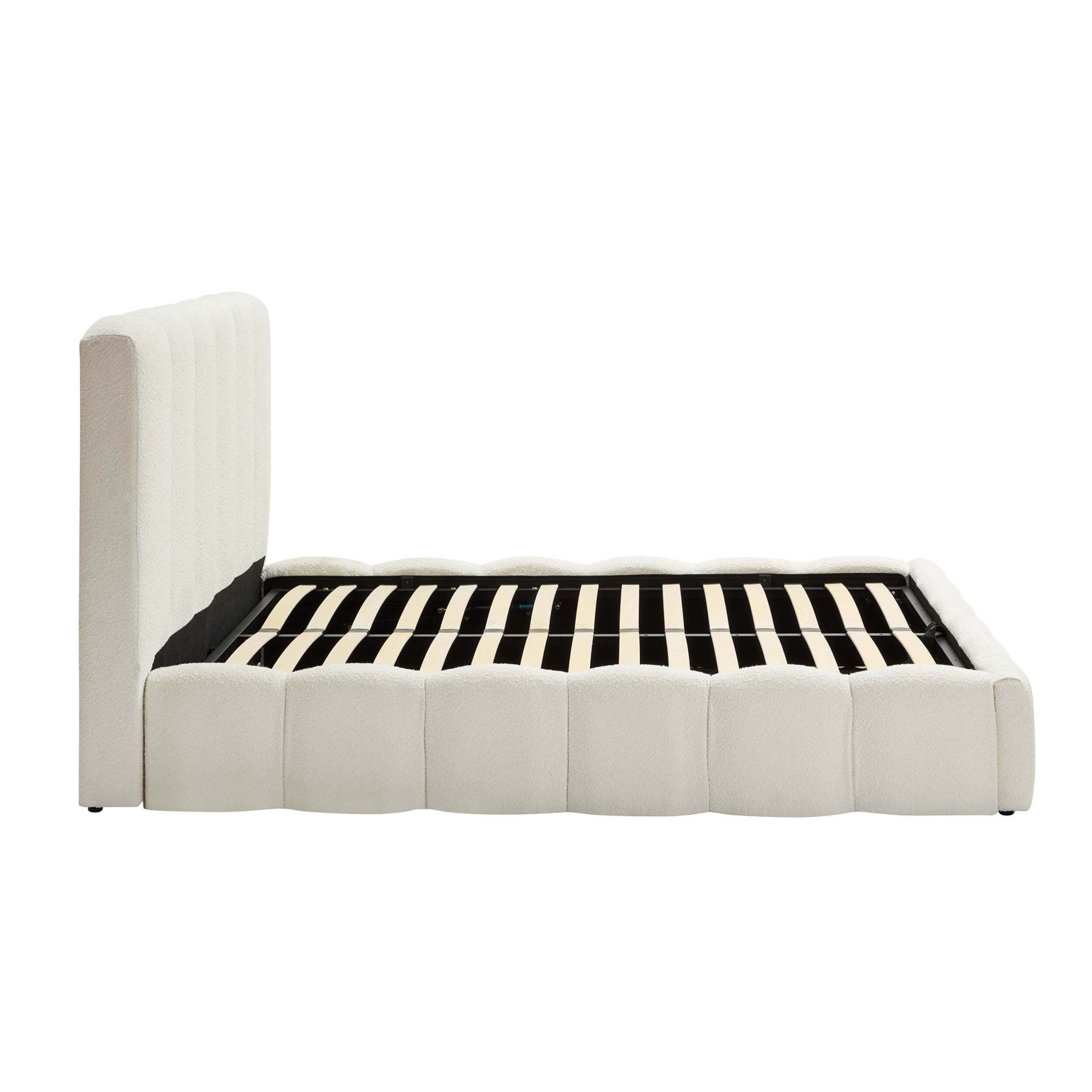 Dusklia - Cheshire Boucle Ottoman Storage Bed - Off White