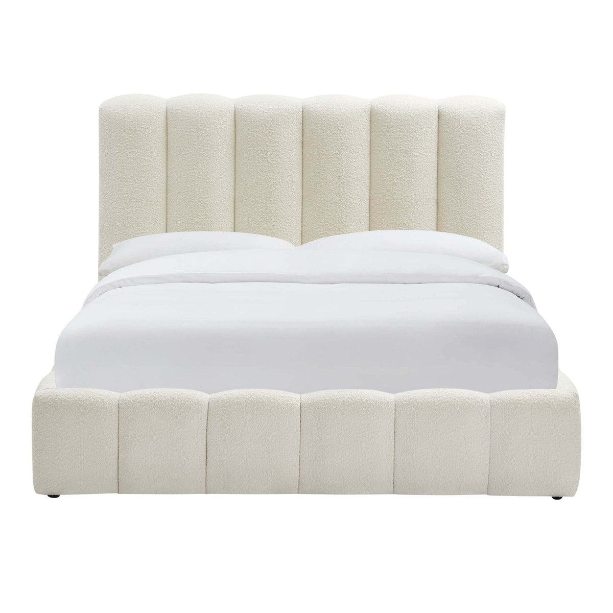 Dusklia - Cheshire Boucle Ottoman Storage Bed - Off White