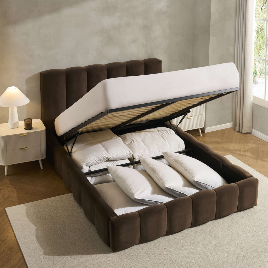 Dusklia - Cheshire Ottoman Storage Bed - Cappuccino
