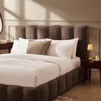 Dusklia - Cheshire Ottoman Storage Bed - Chenille Mushroom