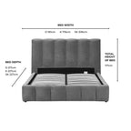 Dusklia - Cheshire Ottoman Storage Bed - Chenille Mushroom