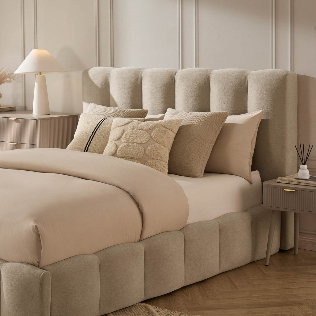 Dusklia - Cheshire Ottoman Storage Bed - Chenille Oatmeal