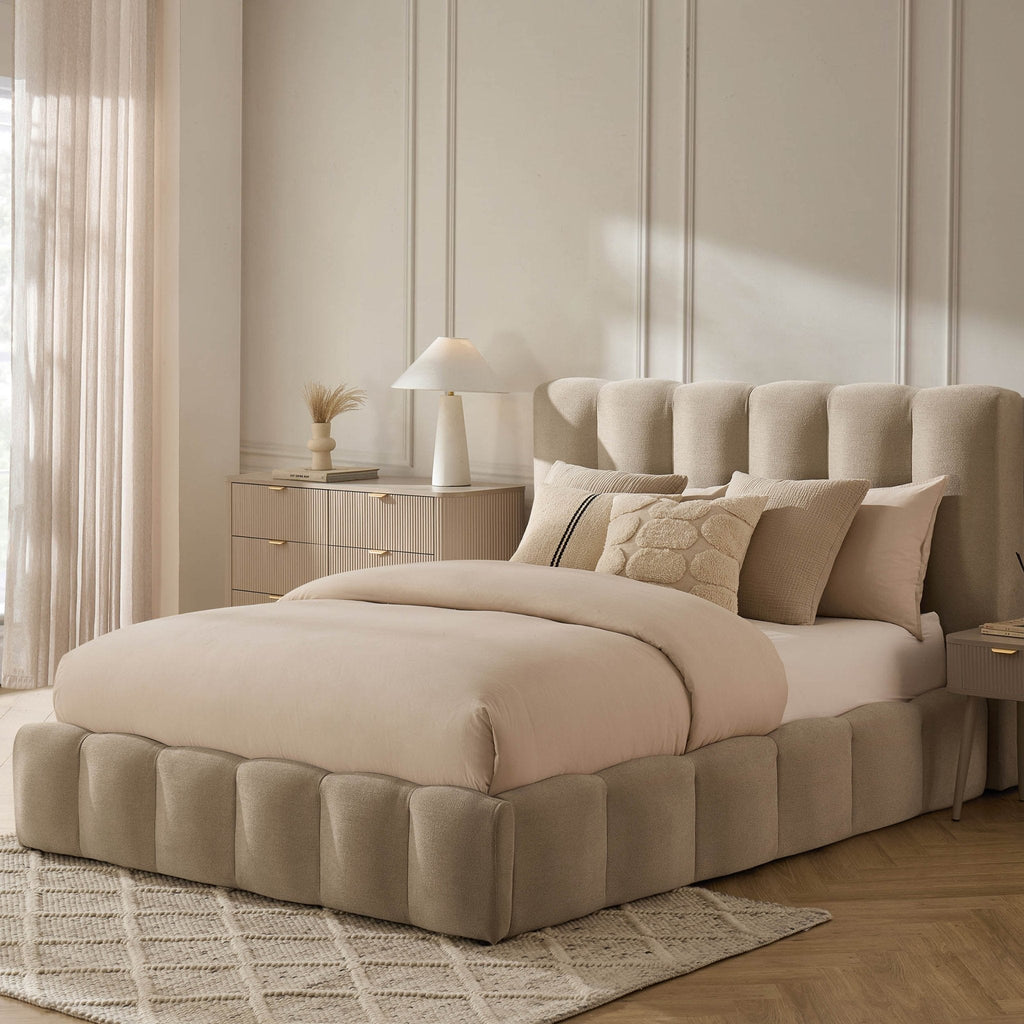 Dusklia - Cheshire Ottoman Storage Bed - Chenille Oatmeal