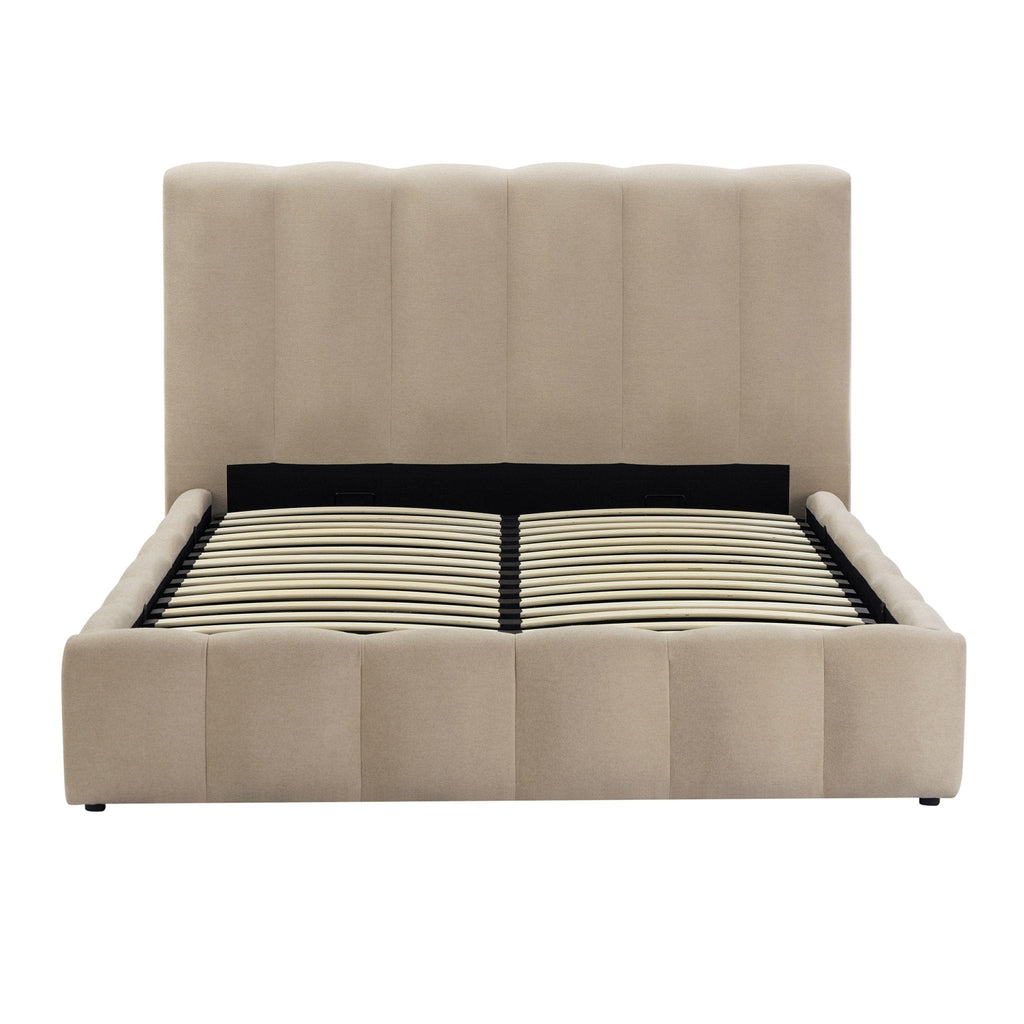 Dusklia - Cheshire Ottoman Storage Bed - Chenille Oatmeal