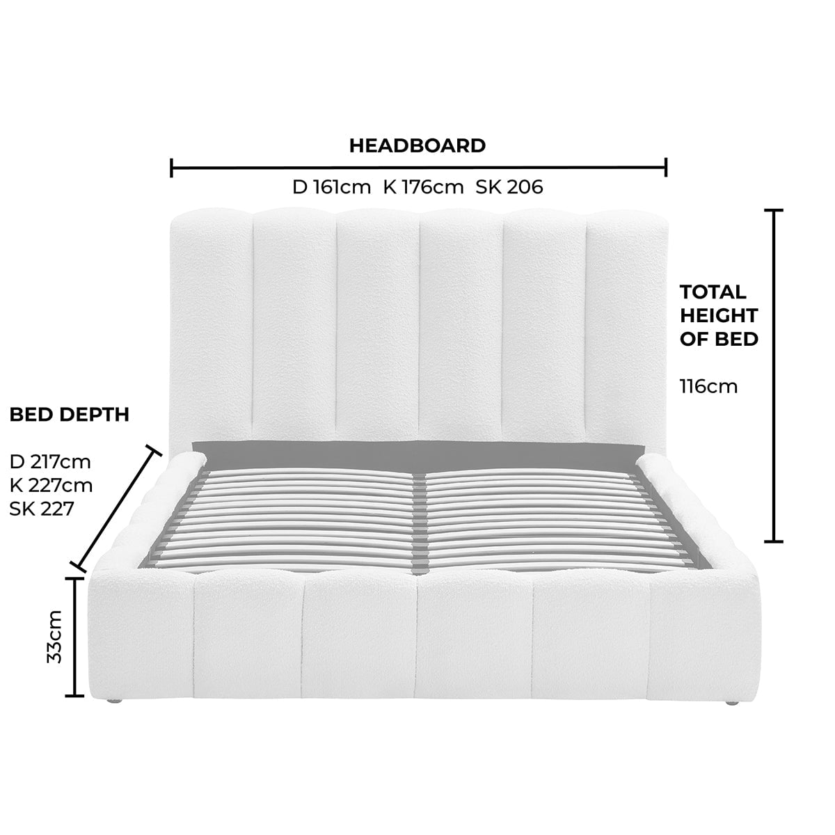 Dusklia - Cheshire Ottoman Storage Bed - Light Grey