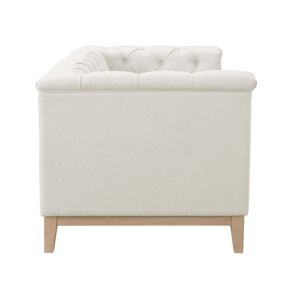 Dusklia - Chesterfield 2 Seater Sofa - Cream Linen