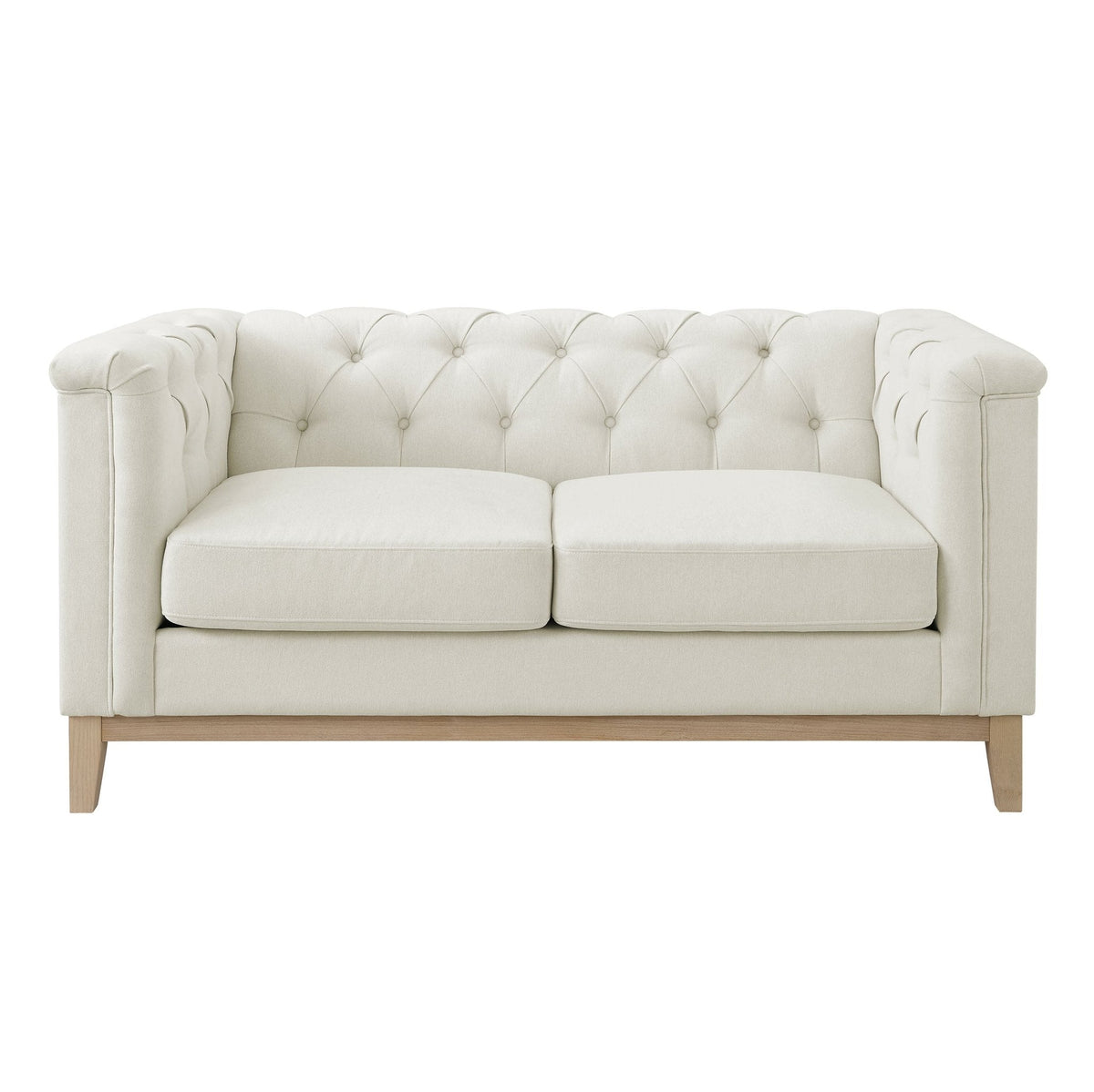 Dusklia - Chesterfield 2 Seater Sofa - Cream Linen