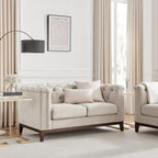 Dusklia - Chesterfield 2 Seater Sofa - Stone