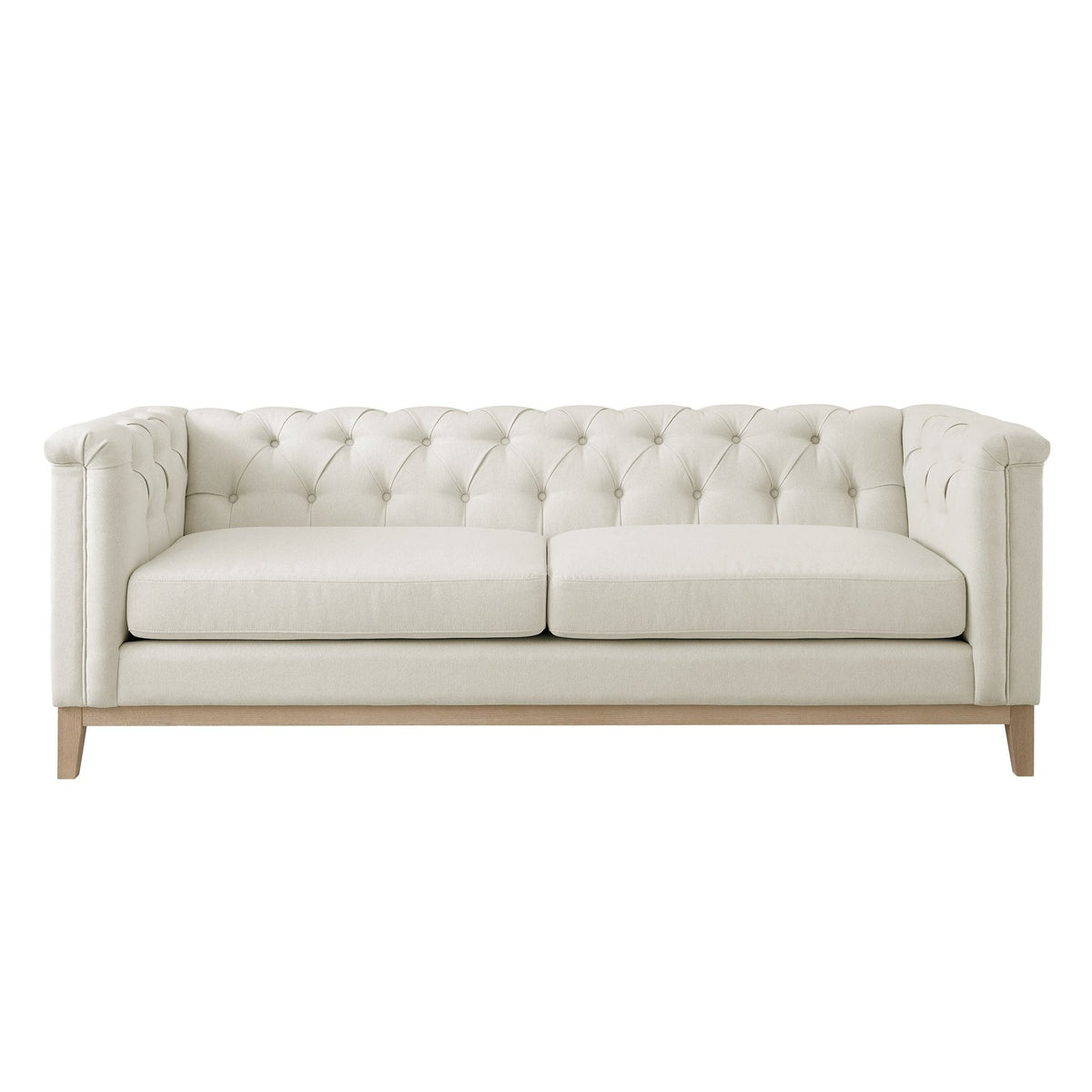 Dusklia - Chesterfield 3 Seater Sofa - Cream Linen