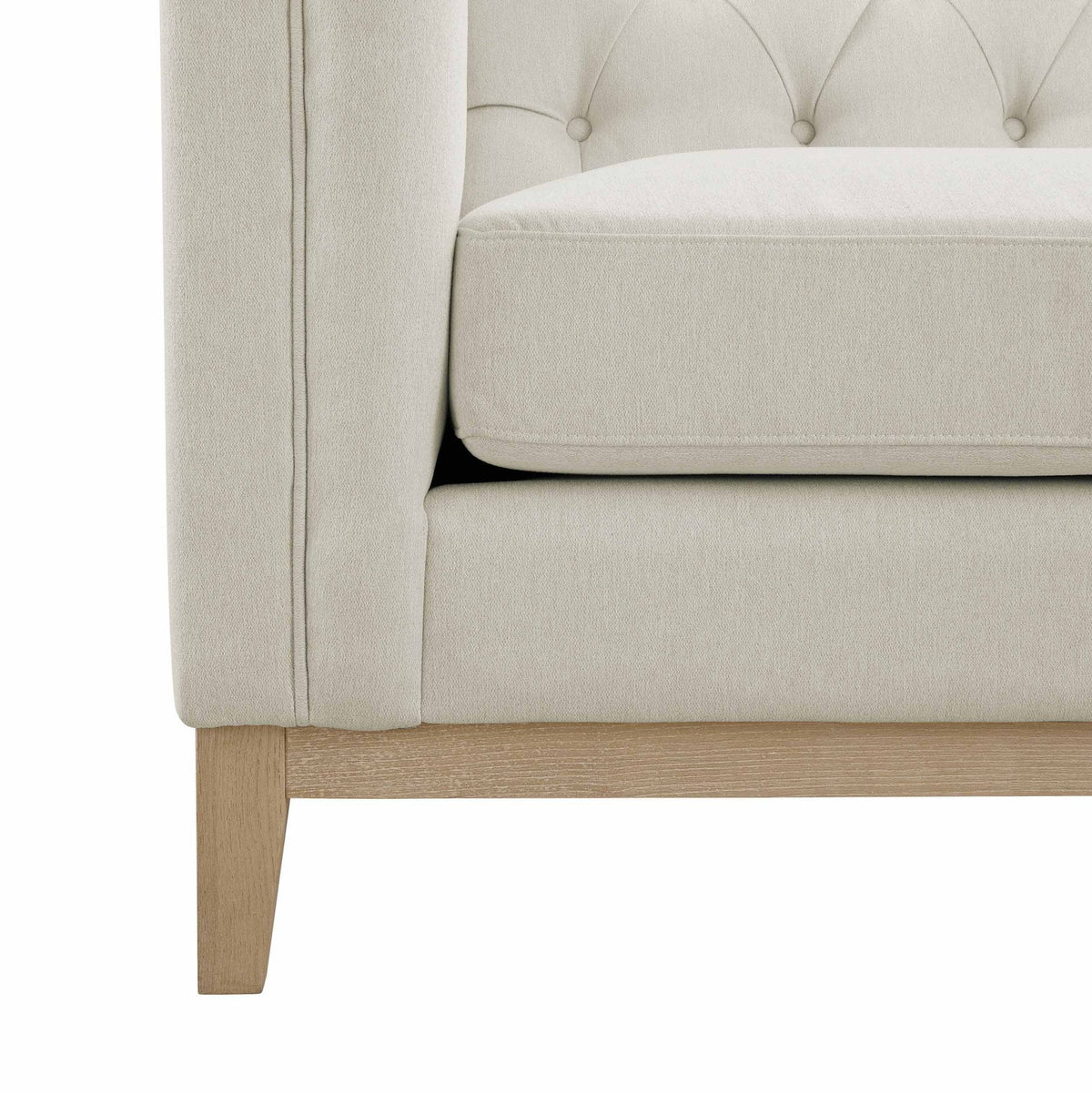Dusklia - Chesterfield 3 Seater Sofa - Cream Linen