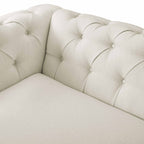 Dusklia - Chesterfield 3 Seater Sofa - Cream Linen