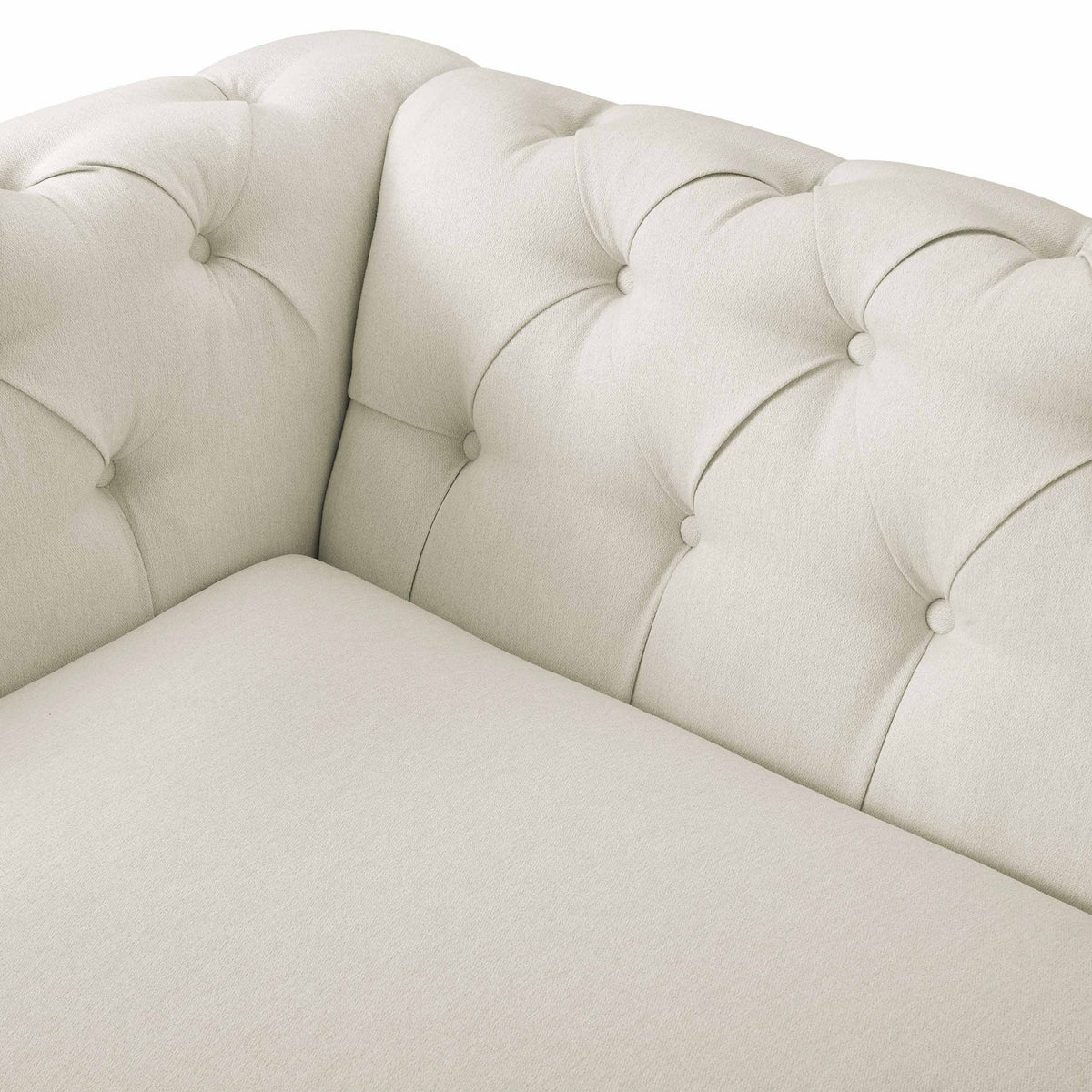 Dusklia - Chesterfield 3 Seater Sofa - Cream Linen