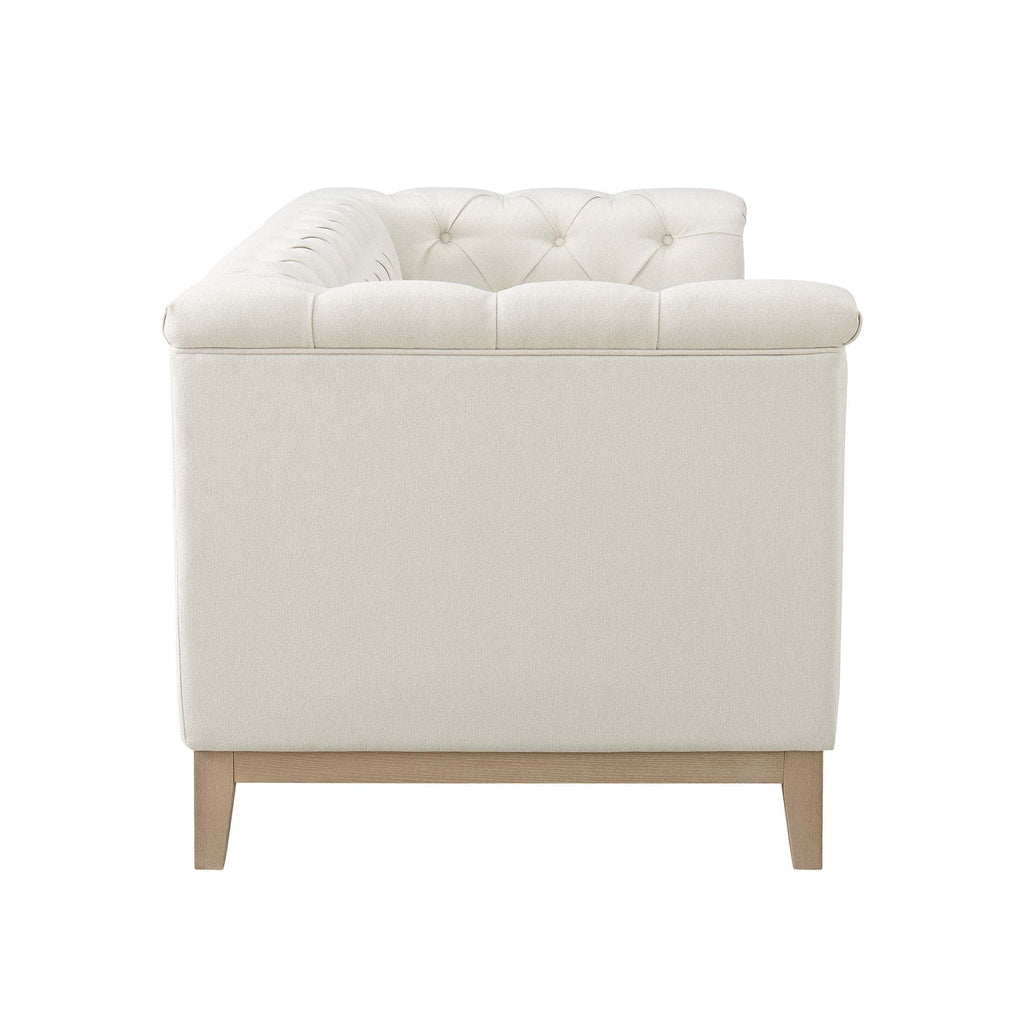 Dusklia - Chesterfield 3 Seater Sofa - Cream Linen
