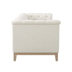 Dusklia - Chesterfield 3 Seater Sofa - Cream Linen