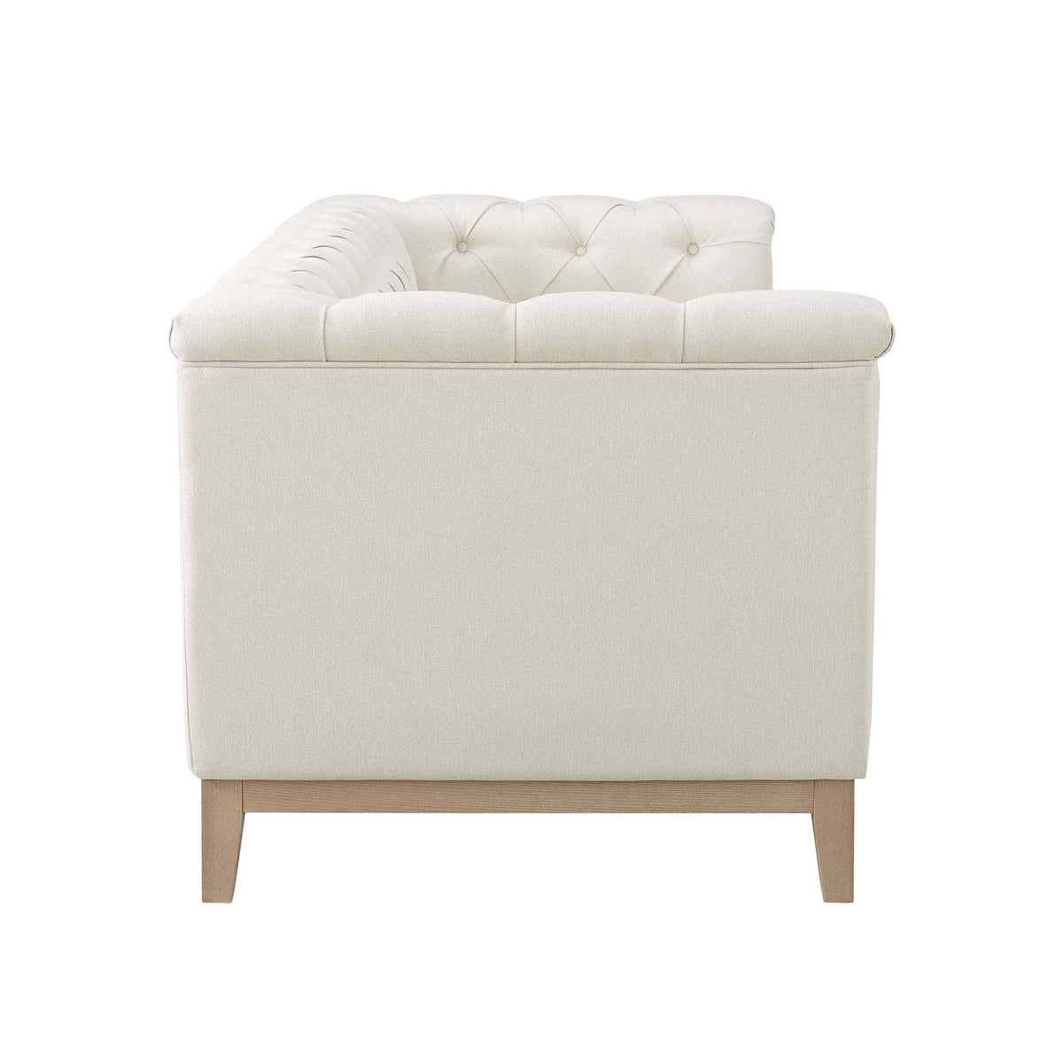 Dusklia - Chesterfield 3 Seater Sofa - Cream Linen