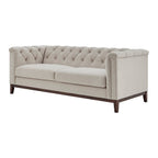 Dusklia - Chesterfield 3 Seater Sofa - Stone