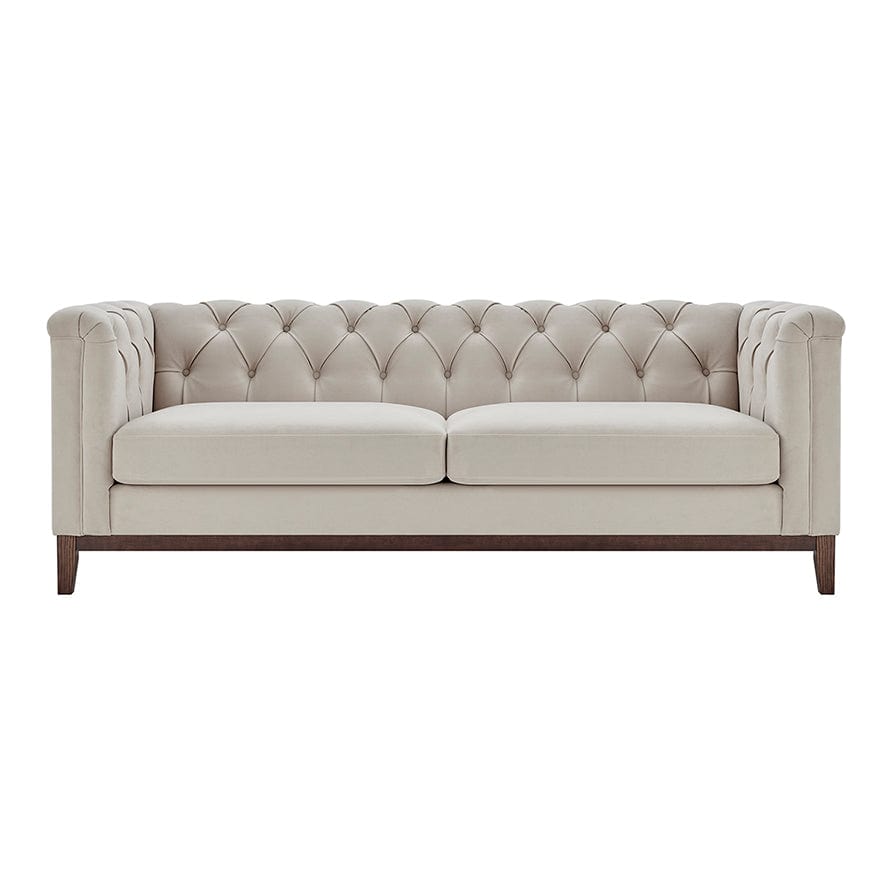Dusklia - Chesterfield 3 Seater Sofa - Stone