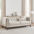 Dusklia - Chesterfield 3 Seater Sofa - Stone