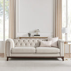Dusklia - Chesterfield 3 Seater Sofa - Stone
