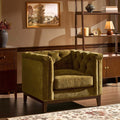 Fauteuil Chesterfield - Terre de cèdre