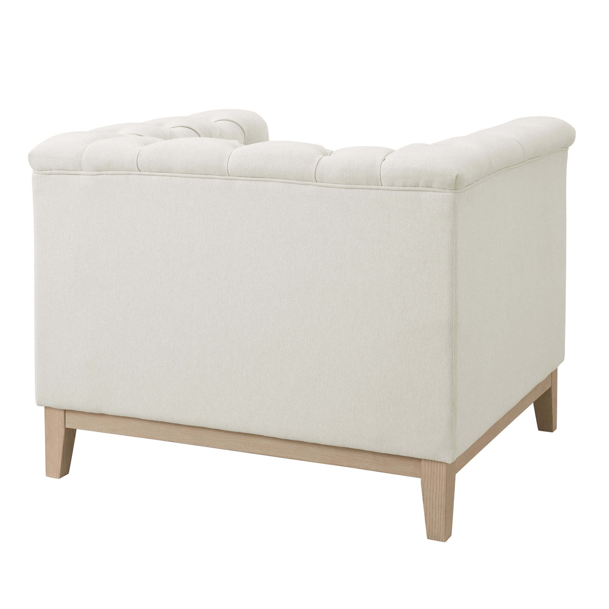 Dusklia - Chesterfield Armchair - Cream Linen
