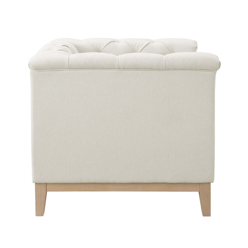 Dusklia - Chesterfield Armchair - Cream Linen
