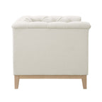 Dusklia - Chesterfield Armchair - Cream Linen