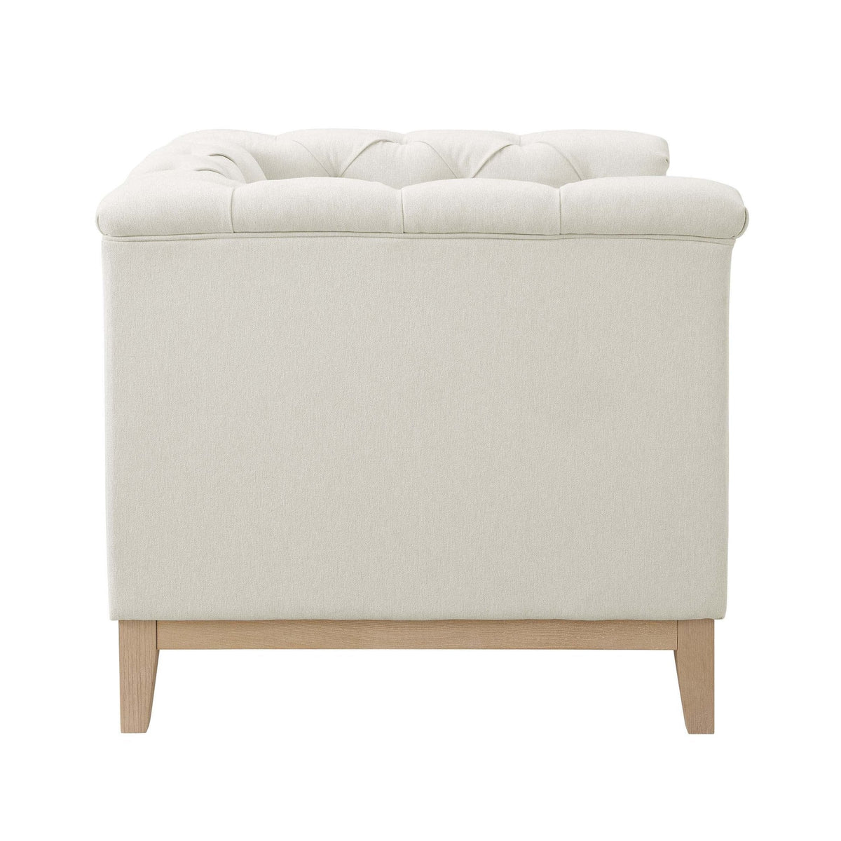Dusklia - Chesterfield Armchair - Cream Linen