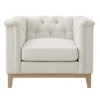 Dusklia - Chesterfield Armchair - Cream Linen