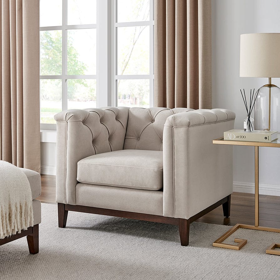 Dusklia - Chesterfield Armchair - Stone