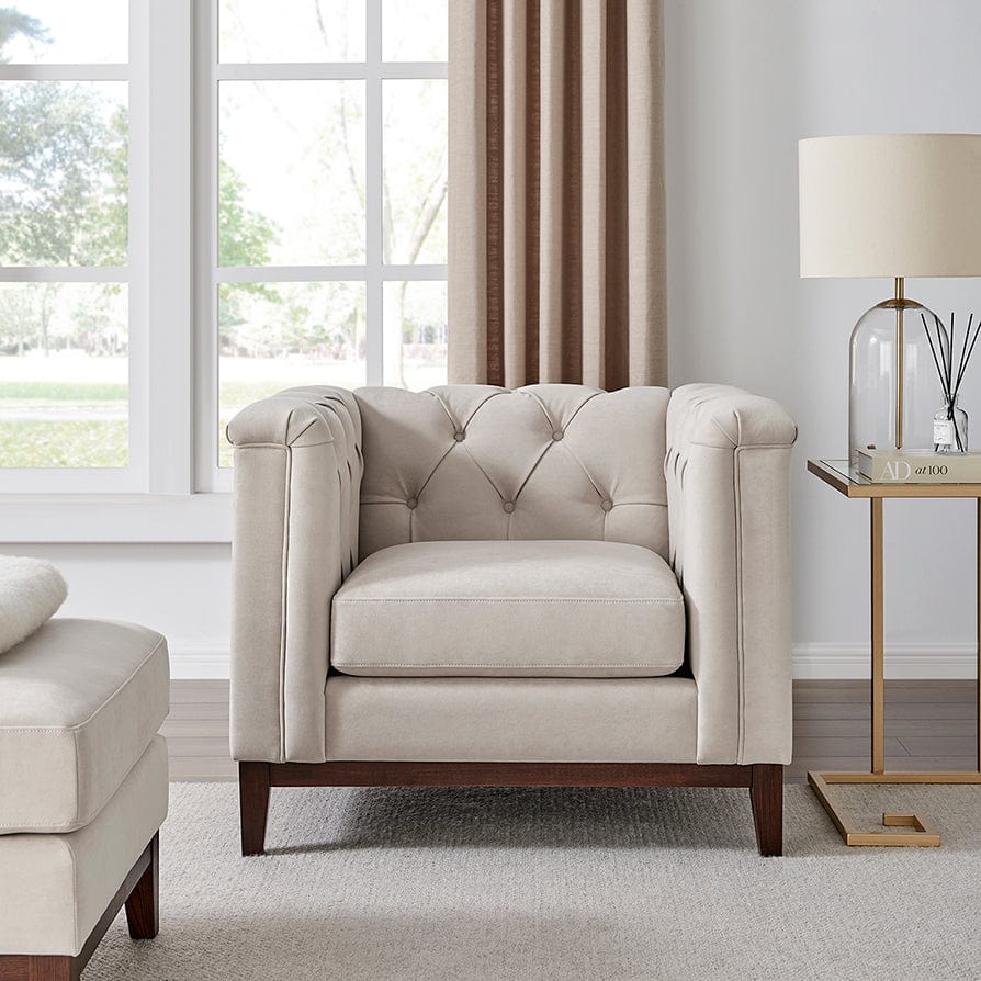 Dusklia - Chesterfield Armchair - Stone