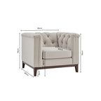 Dusklia - Chesterfield Armchair - Stone