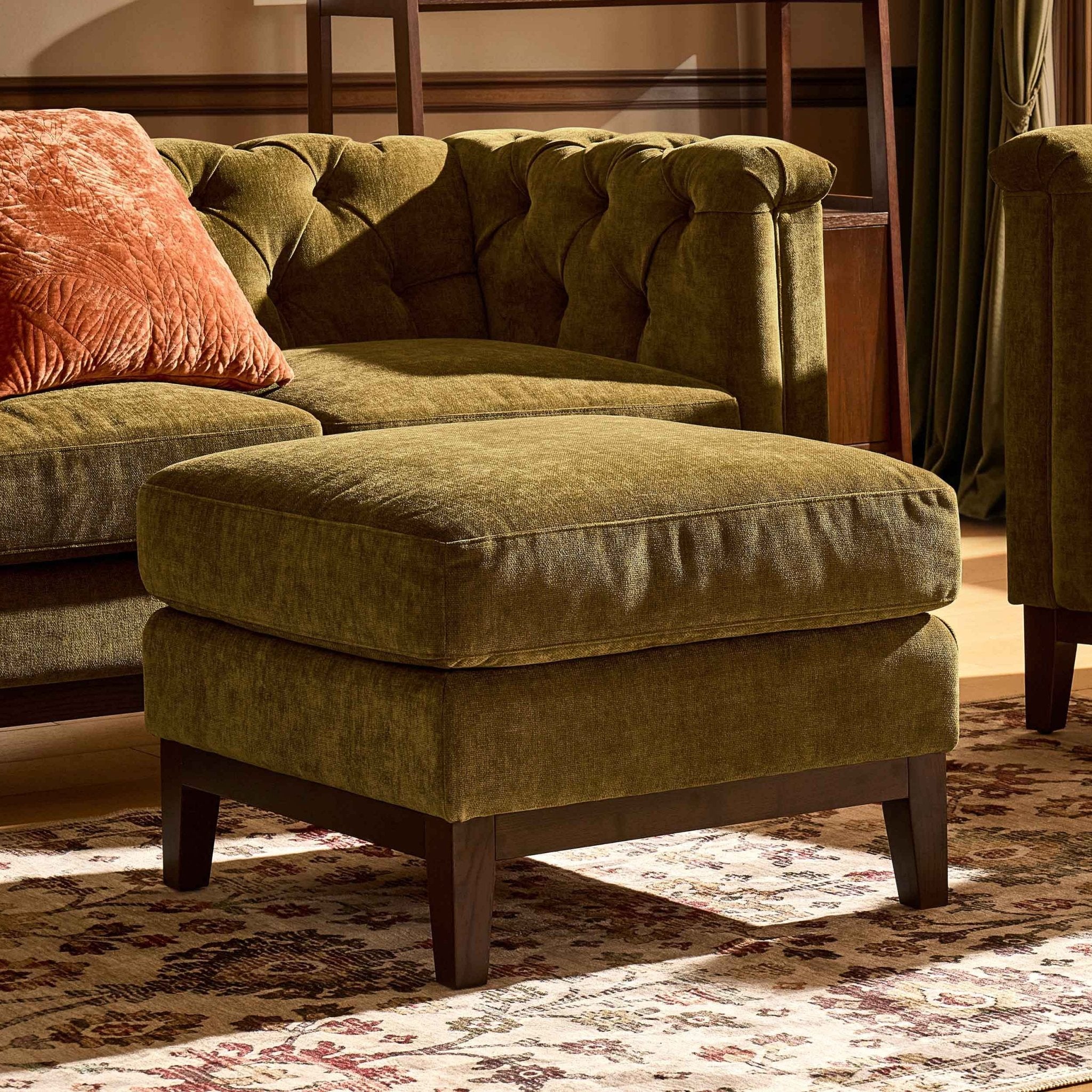 Pouffe Chesterfield - Terre de cèdre