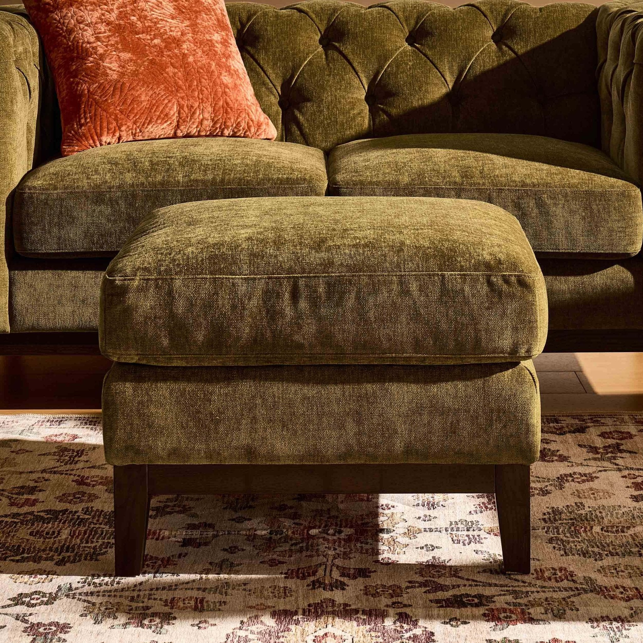 Pouffe Chesterfield - Terre de cèdre