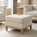 Dusklia - Chesterfield Pouffe - Cream Linen